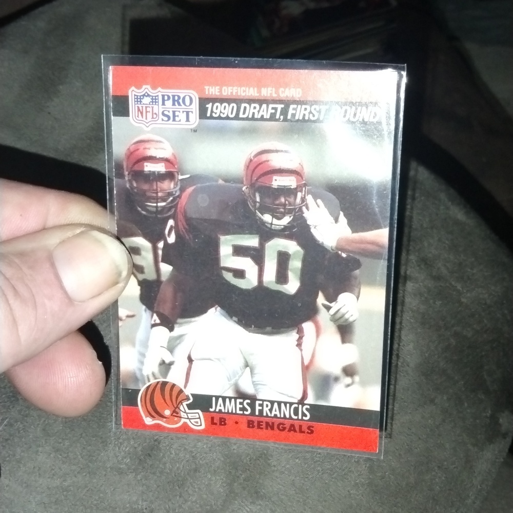 James Francis NFL pro set 1990 draft pick rookie Cincinnati Bengals card